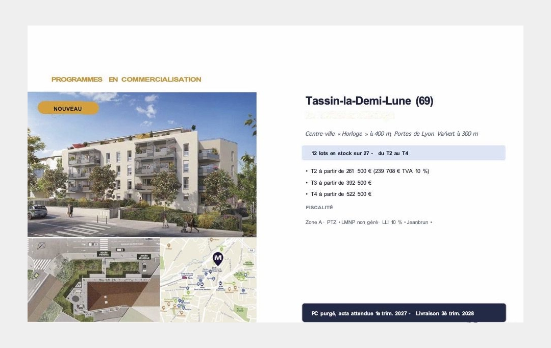 Annonces SAINTGENISLAVAL : Appartement | TASSIN-LA-DEMI-LUNE (69160) | 42 m2 | 239 708 &euro; 